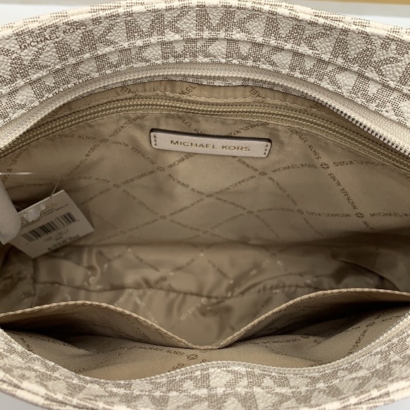 MICHAEL KORS JET SET TRAVEL LARGE MESSENGER LIGHT CREAM MULTI - Picture 11 of 16